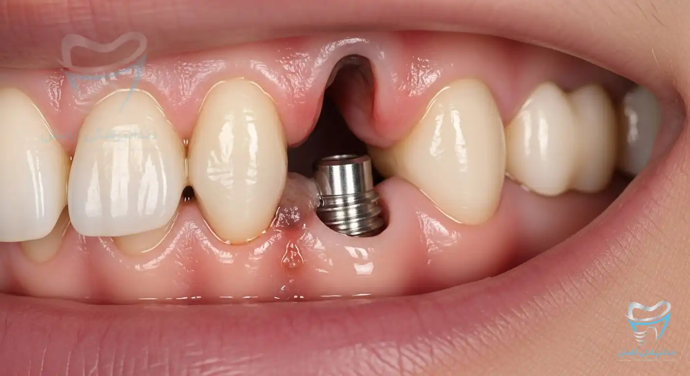 تصویری از عوارض ایمپلنت دندان نیش